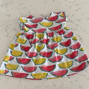 Tea Collection Painted Watermelons Short Sleeve Empire Dress 3T
